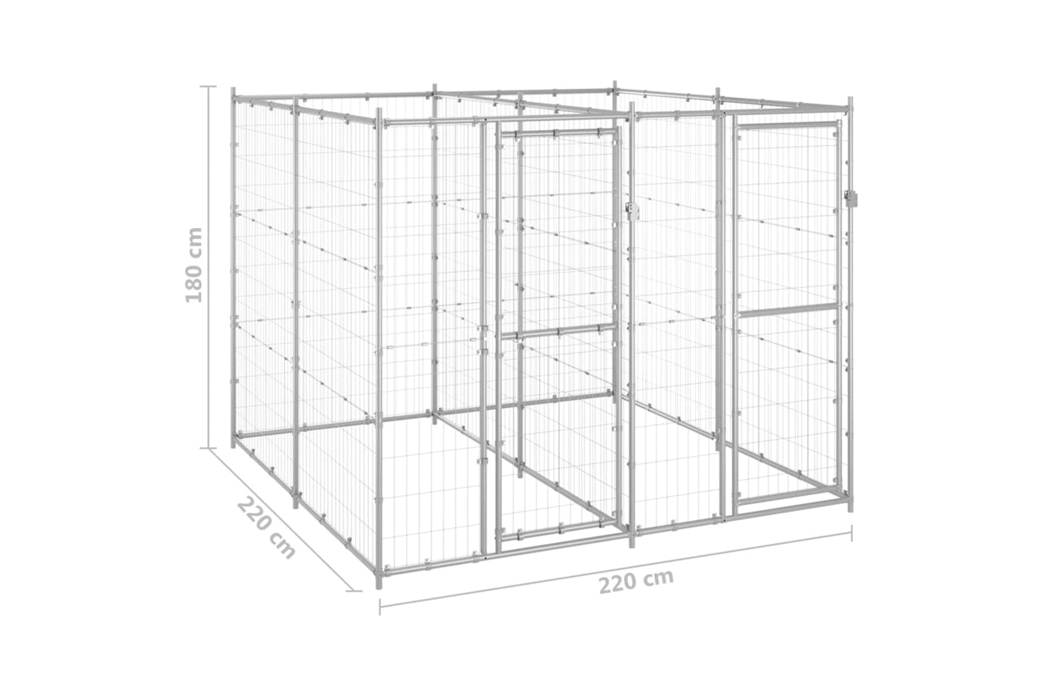 Vidaxl 3082282 Outdoor Dog Kennel Galvanised Steel 4.84 M2-6