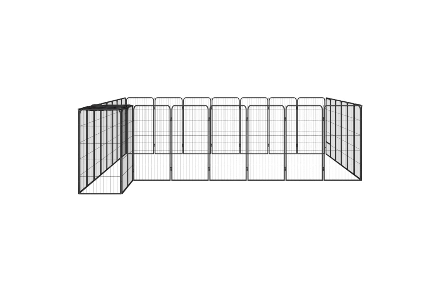 vidaXL 3115953 30-panel Dog Playpen Black 50x100cm Powder-coated Steel-3