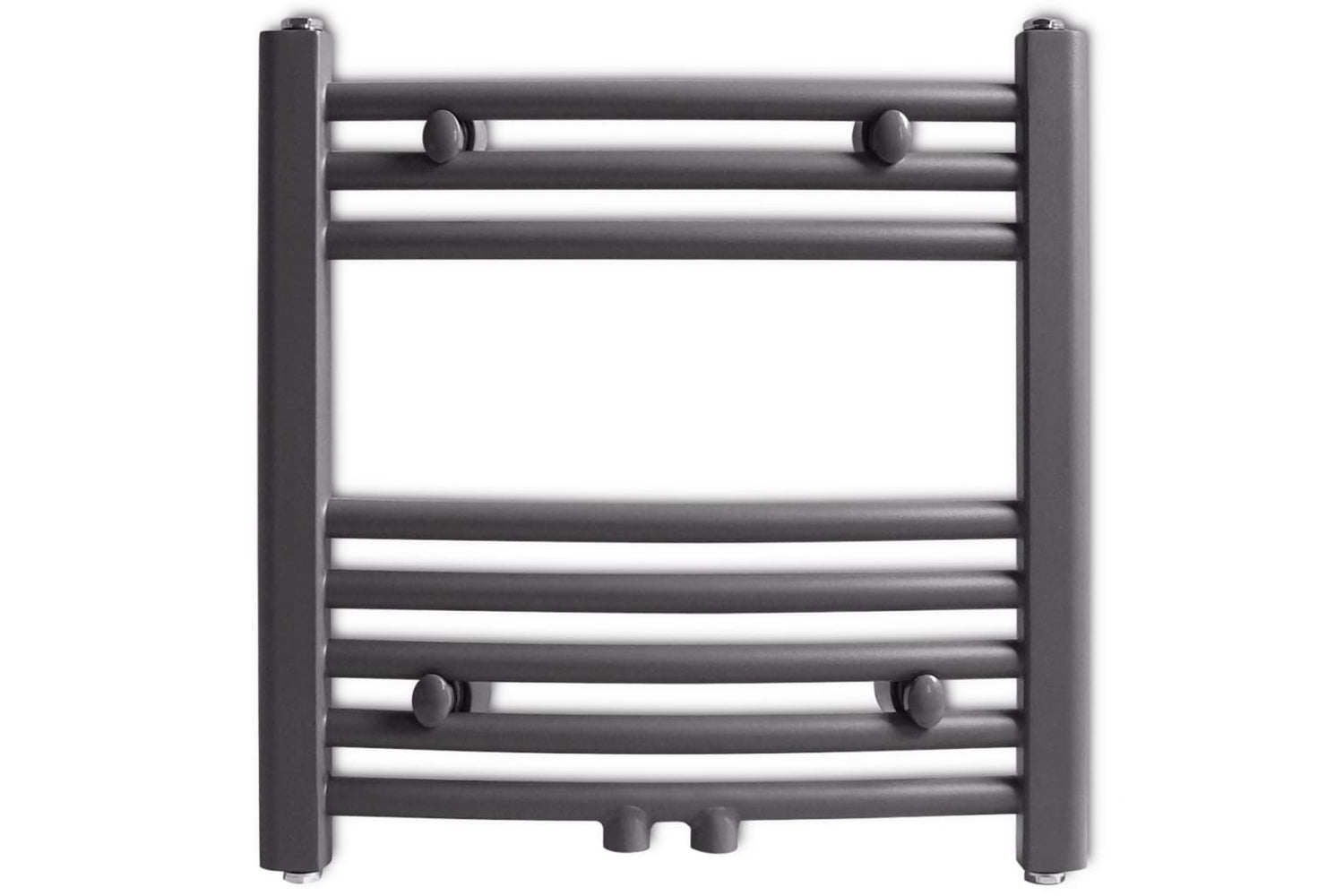 Vidaxl 141896 Grey Bathroom Central Heating Towel Rail Radiator Curve 480x480mm-2