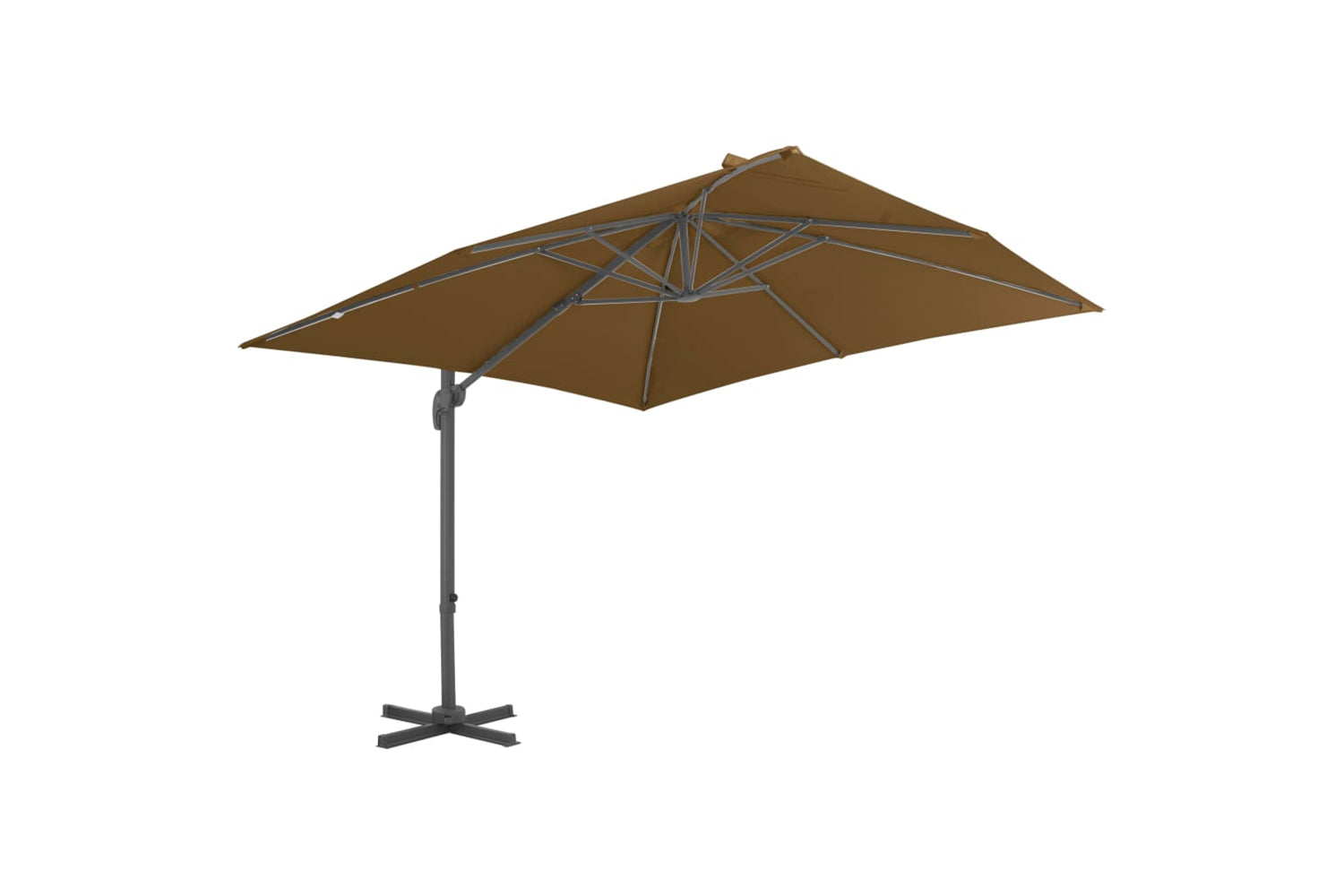 vidaXL 44638 Cantilever Umbrella With Aluminium Pole 300x300cm Taupe-2