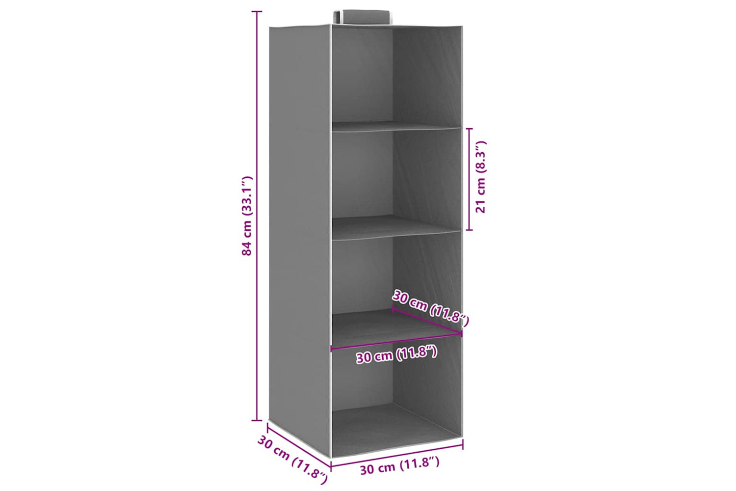 Vidaxl 288324 Hanging Closet Organisers 2 Pcs With 4 Shelves Fabric-9