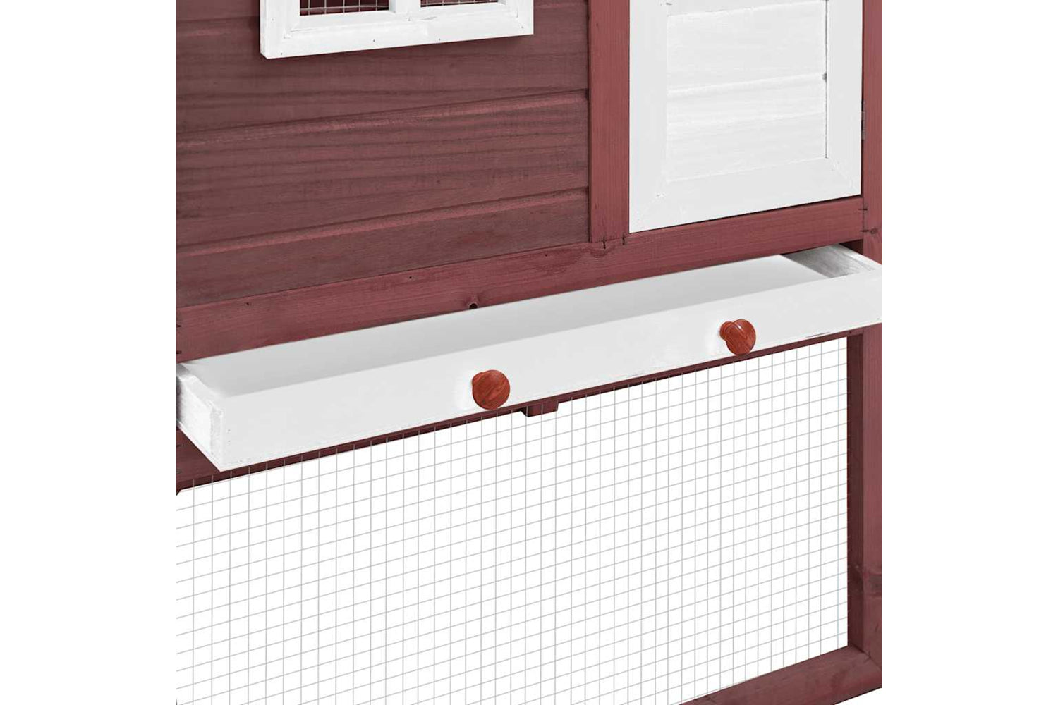 Vidaxl 170866 Chicken Coop With Nest Box Mocha And White Solid Fir Wood-8