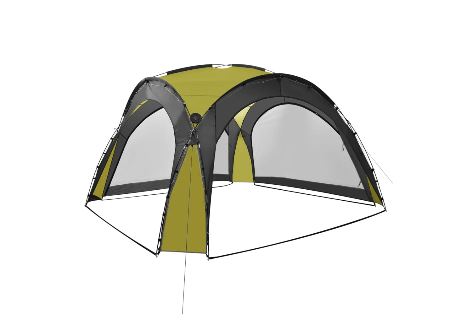 Vidaxl 92237 Party Tent With Led And 4 Sidewalls 3.6x3.6x2.3 M Green-2