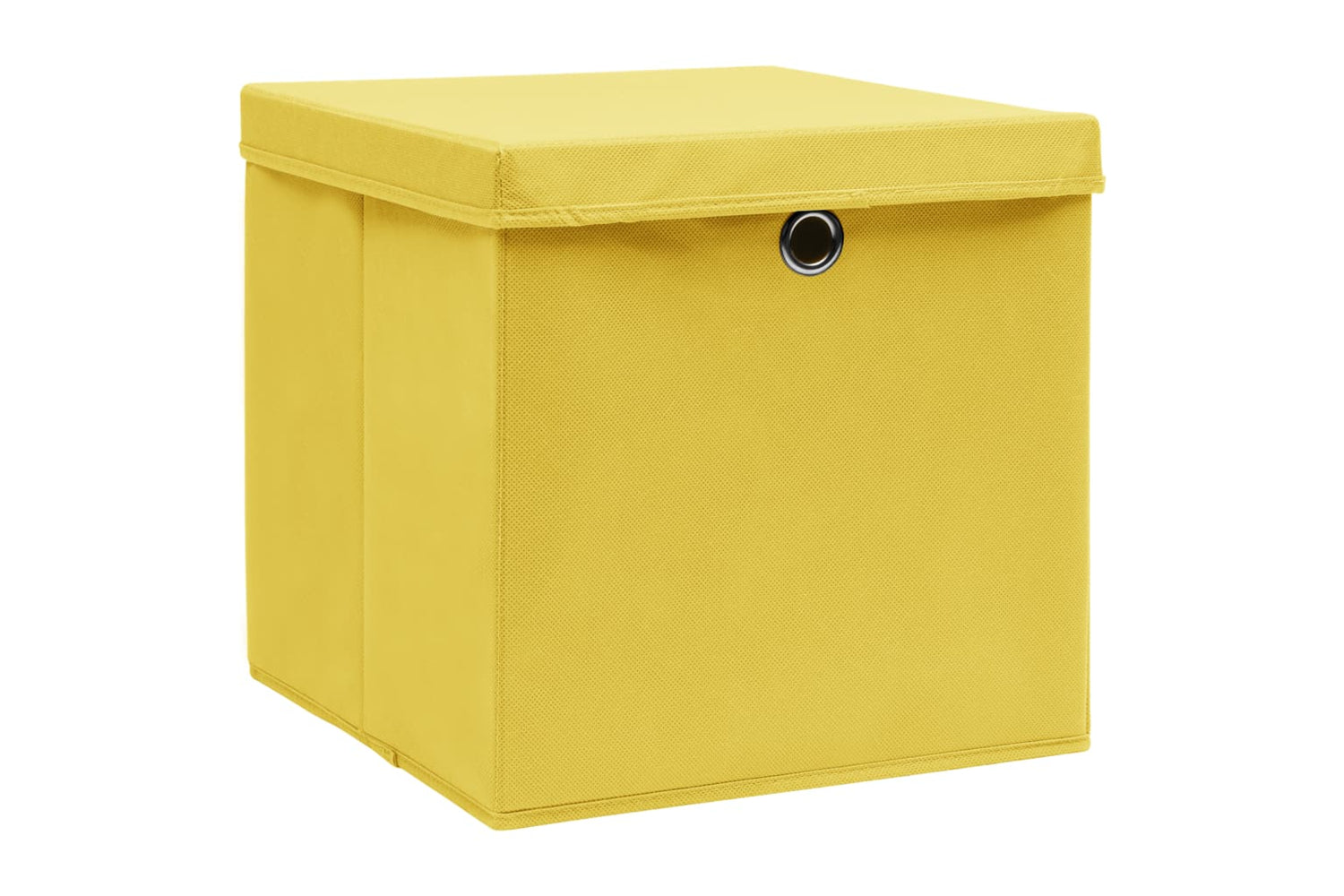 Vidaxl 288368 Storage Boxes With Lids 10 Pcs Yellow 32x32x32 Cm Fabric-2