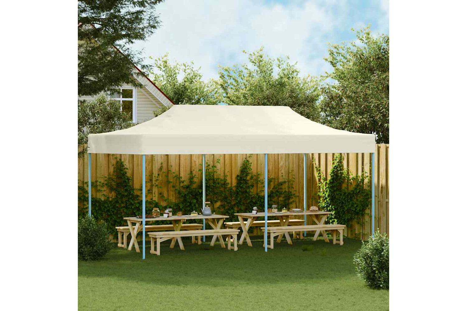 Vidaxl 42507 Foldable Tent Pop-up 3x6 M Cream White-2
