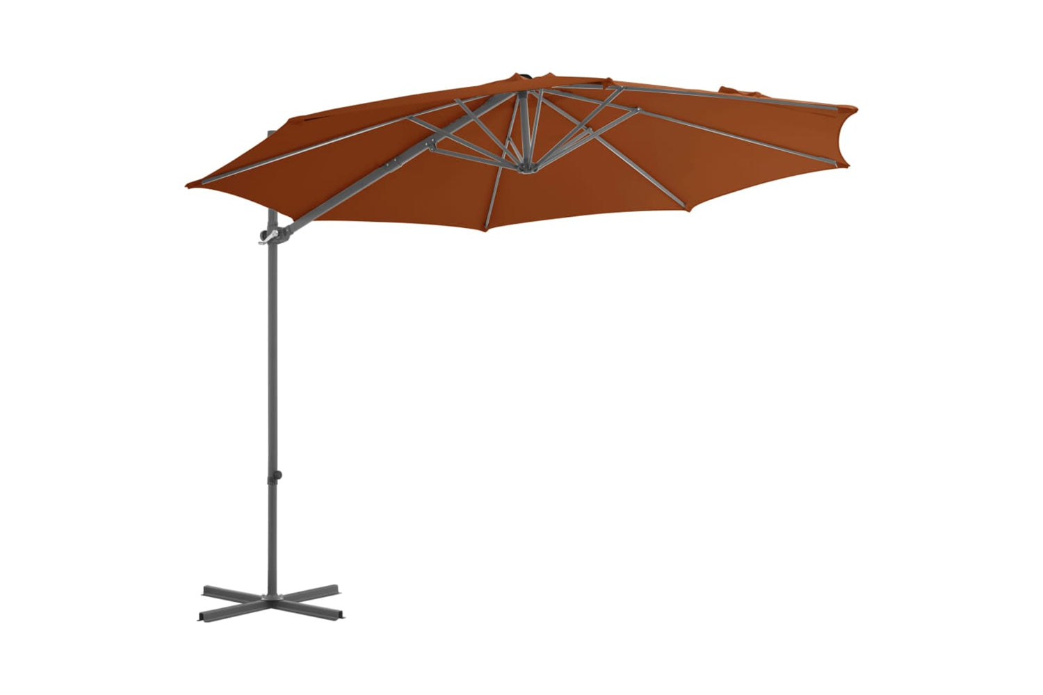 vidaXL 312313 Cantilever Umbrella With Steel Pole Terracotta 300cm-2