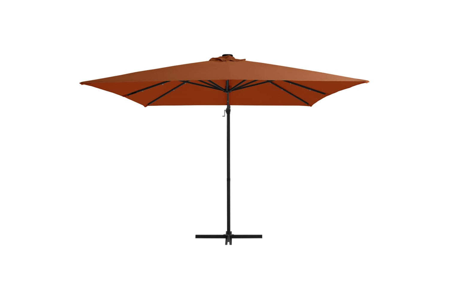 Vidaxl 312311 Cantilever Umbrella With Led Lights Terracotta 250x250 Cm-2