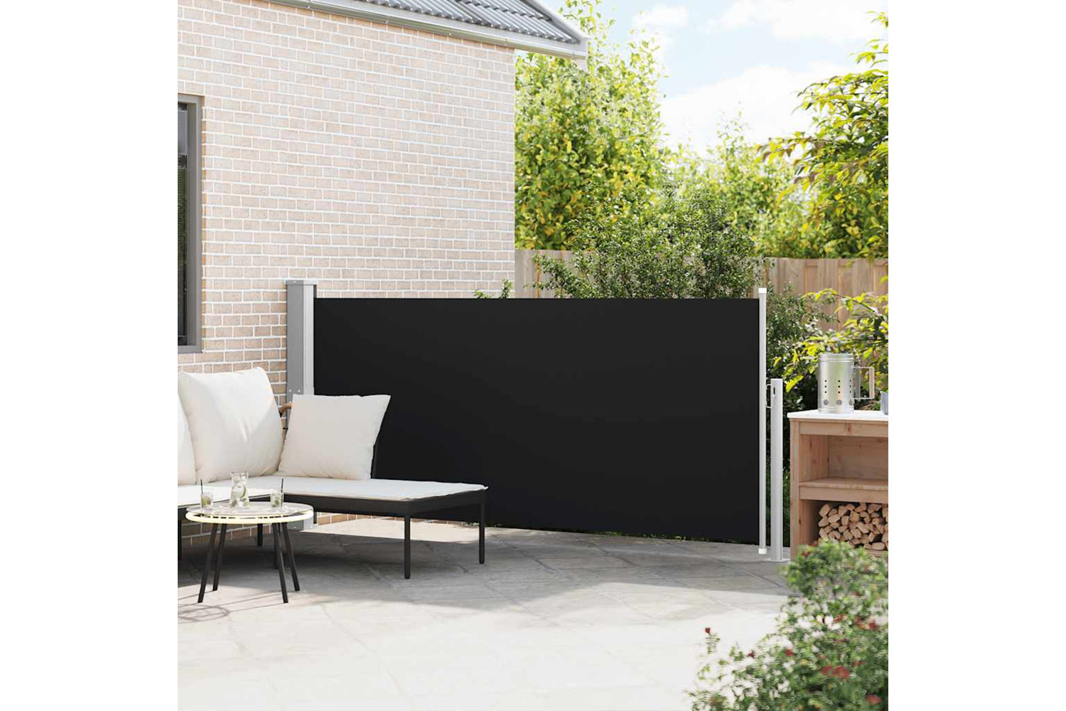 vidaXL 45353 Retractable Side Awning 140 X 300cm Black-2