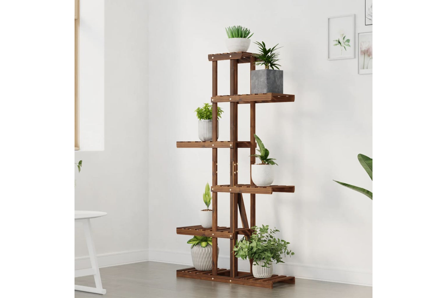 vidaXL 362865 Flower Stand 75x25x140.5cm Solid Wood Fir-2