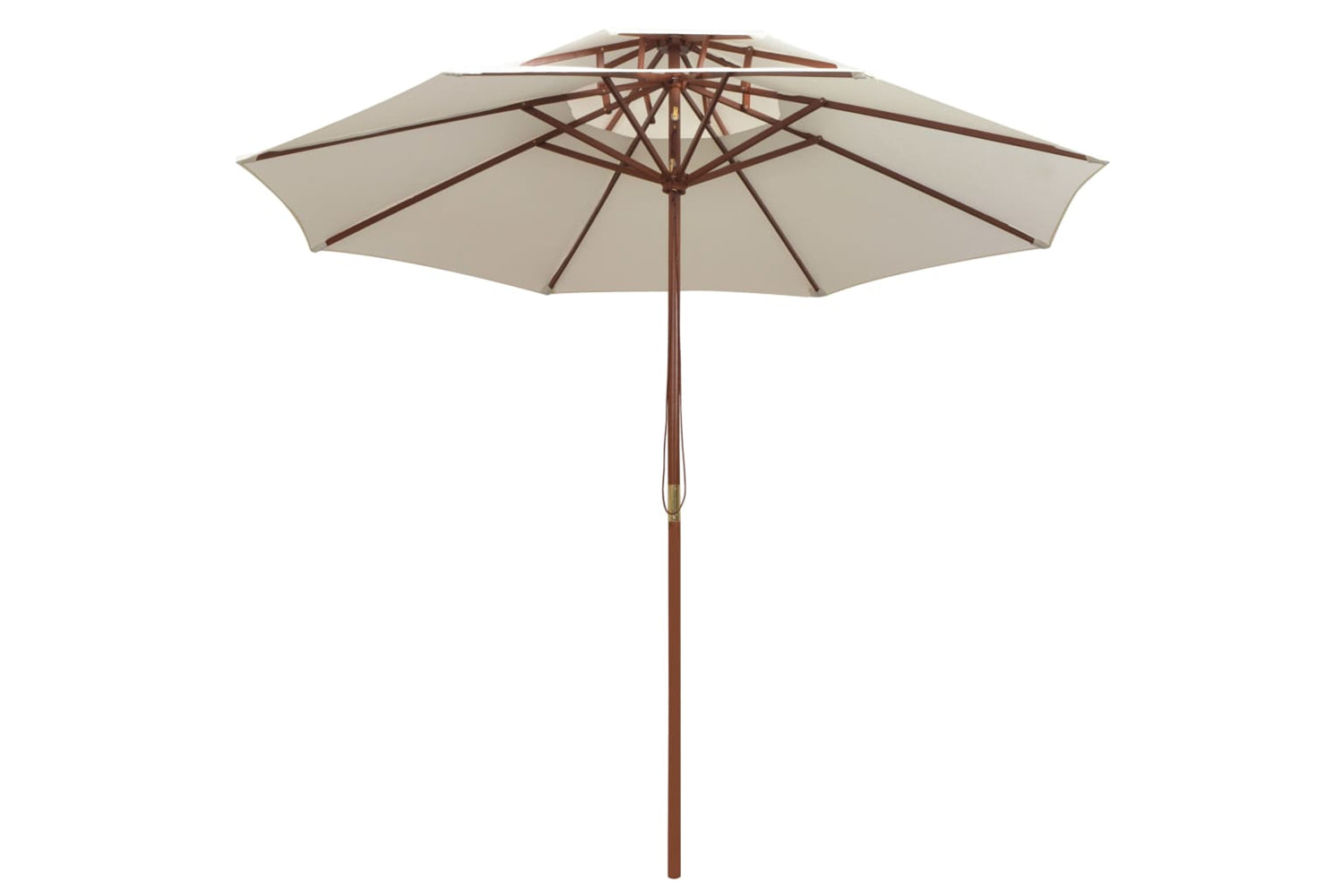 vidaXL 42964 Double Decker Parasol 270x270cm Wooden Pole Cream White-2