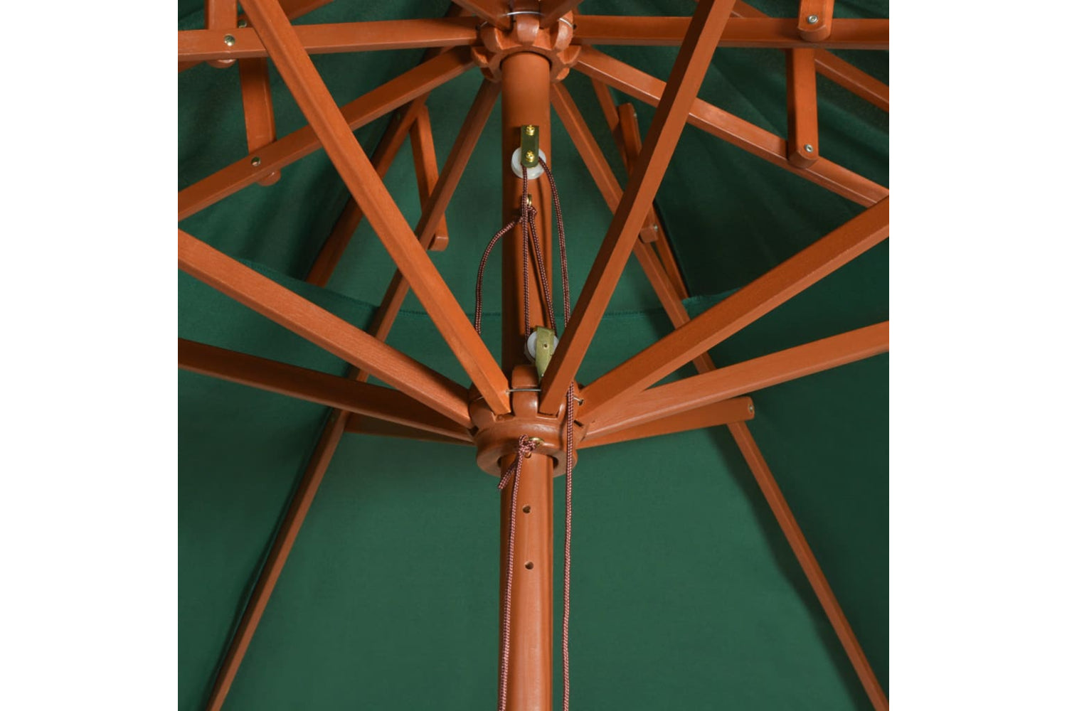 vidaXL 42963 Double Decker Parasol 270x270cm Wooden Pole Green-5