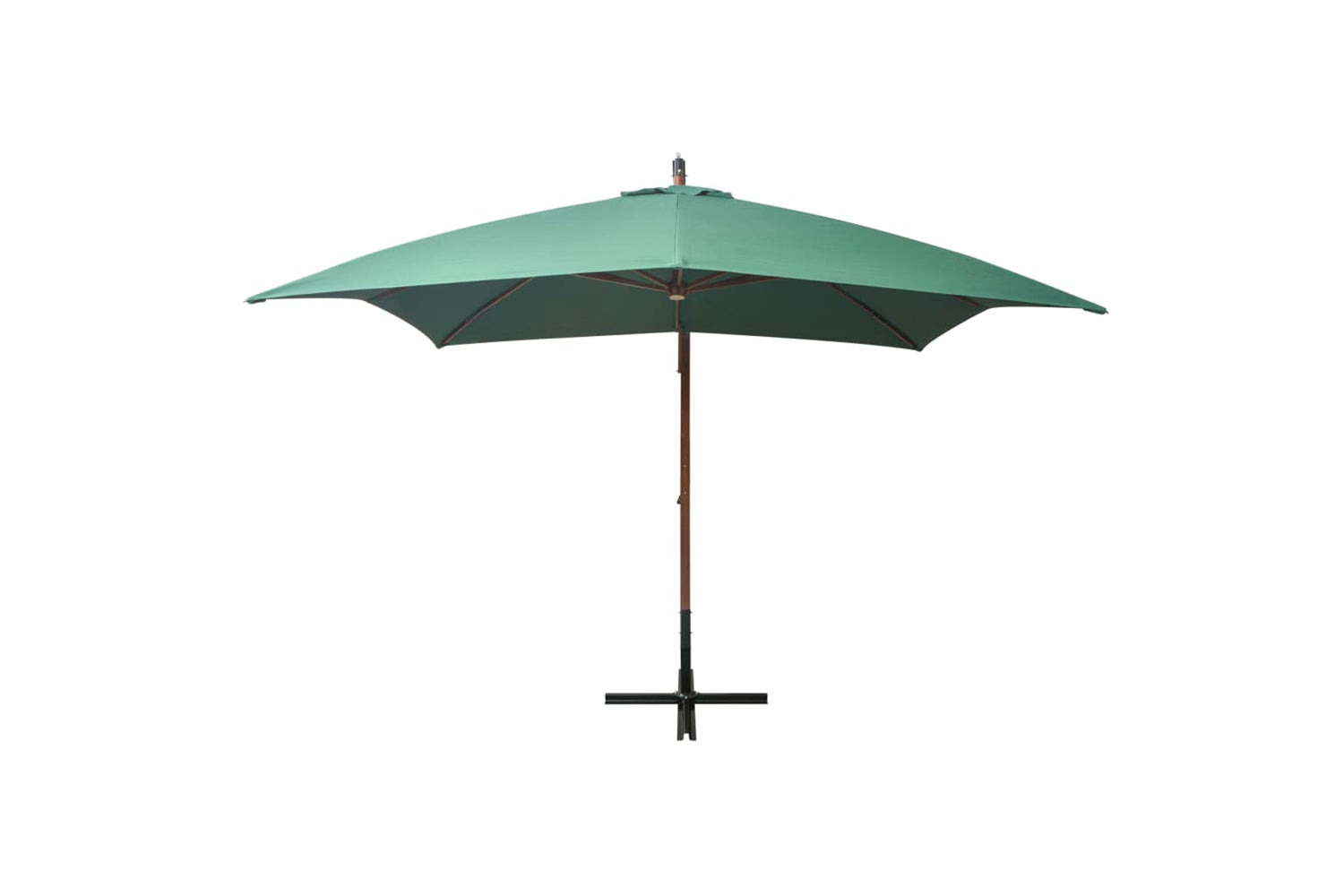 vidaXL 42967 Hanging Parasol 300x300cm Wooden Pole Green-2