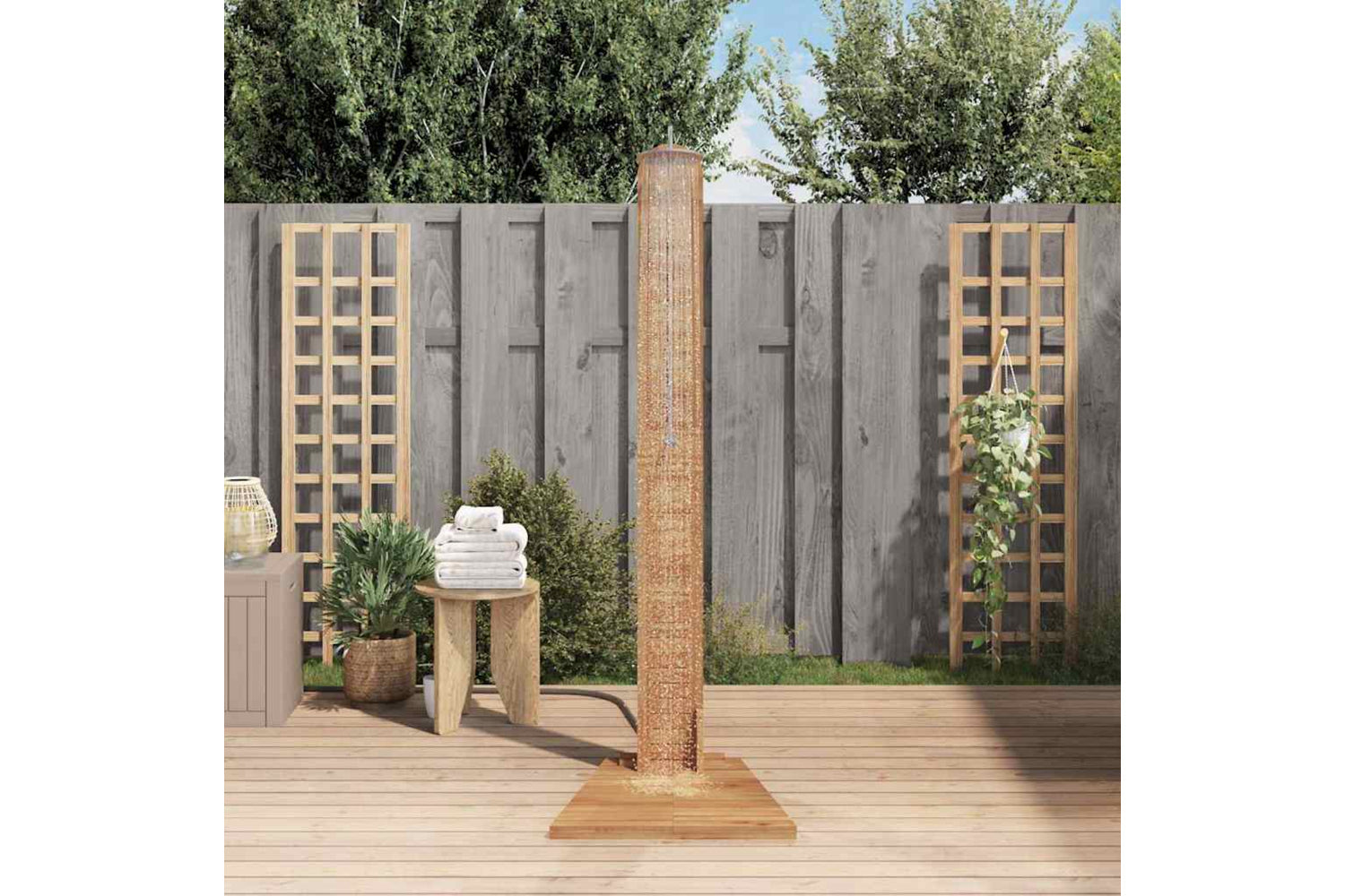 Vidaxl Garden Shower Solid Teak 70x75x204 Cm-2