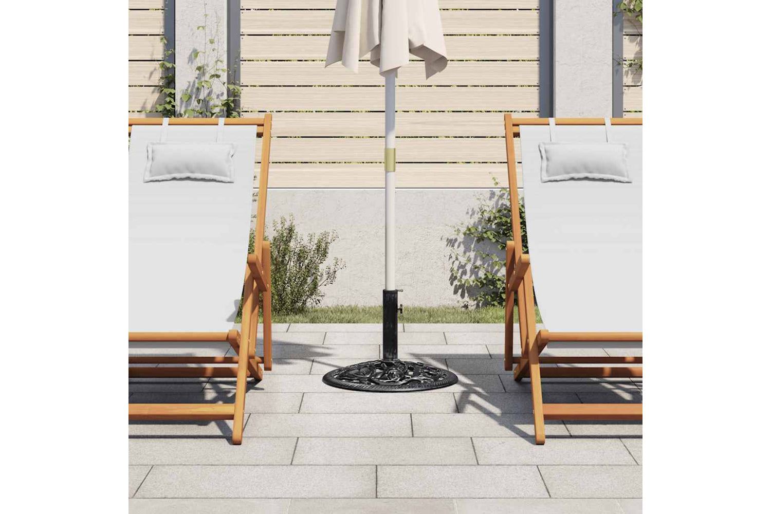 vidaXL 317749 Umbrella Base Black 48x48x33cm Cast Iron-2