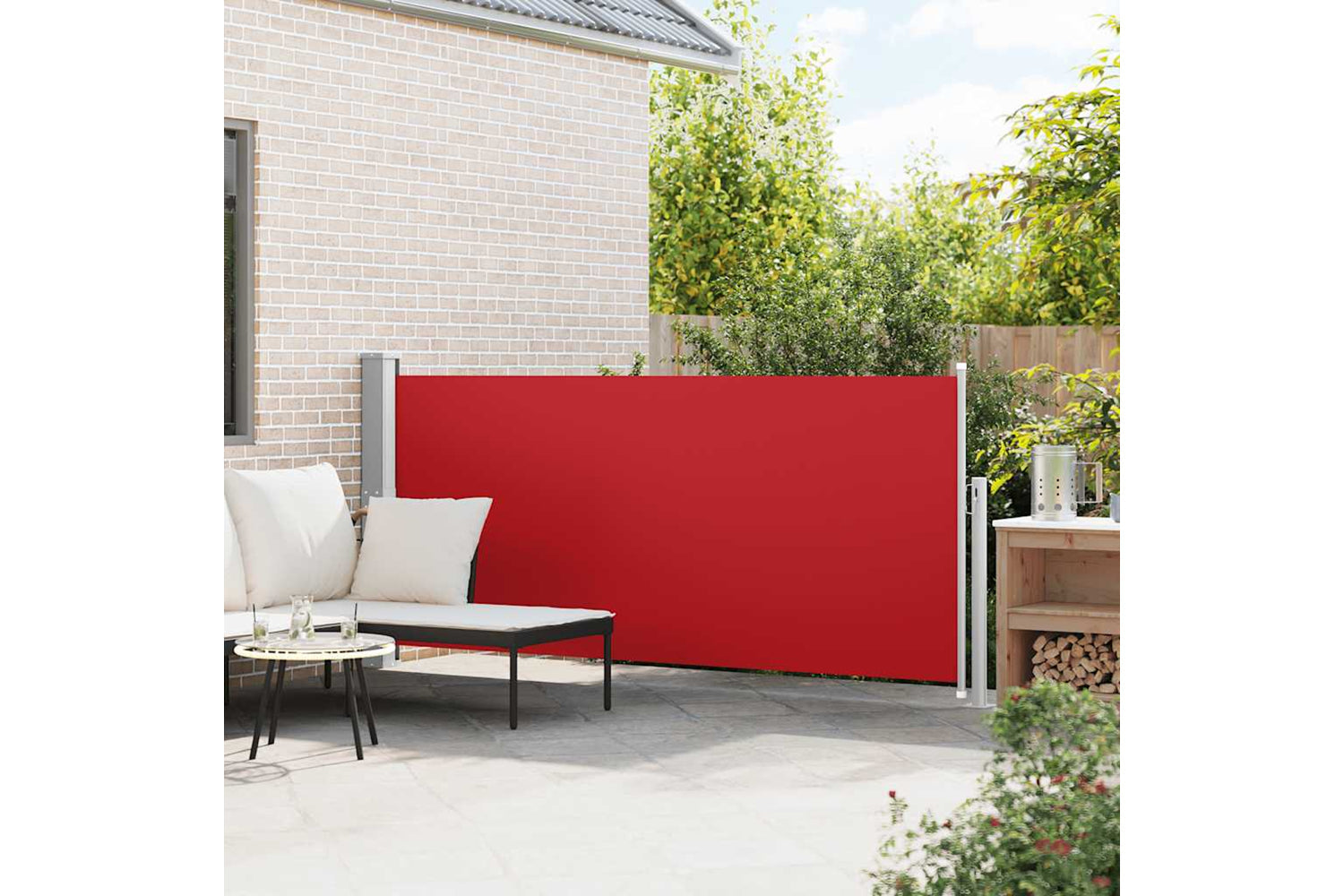 vidaXL 45356 Retractable Side Awning 140 X 300cm Red-2