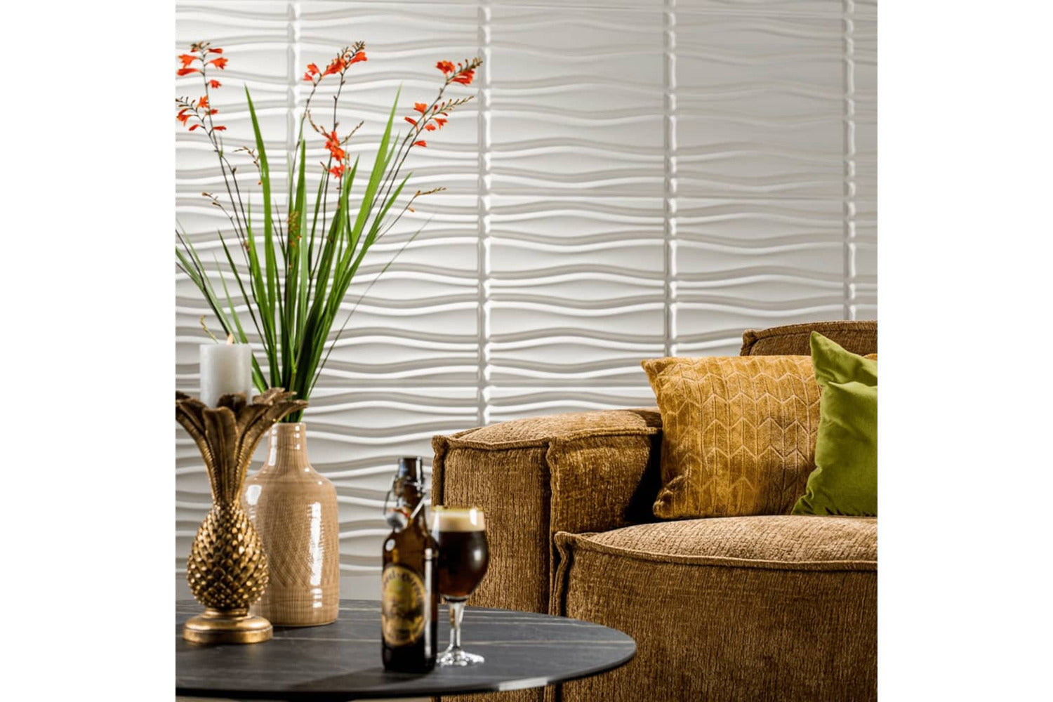 Wallart 412828 3d Wall Panels Flows 12 Pcs Ga-wa14-3