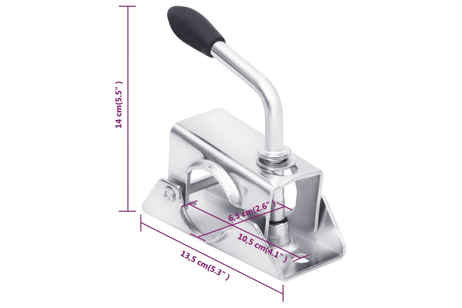 vidaXL 152244 Jockey Wheel Clamp 13.5x6.5x14cm Galvanised Steel-6