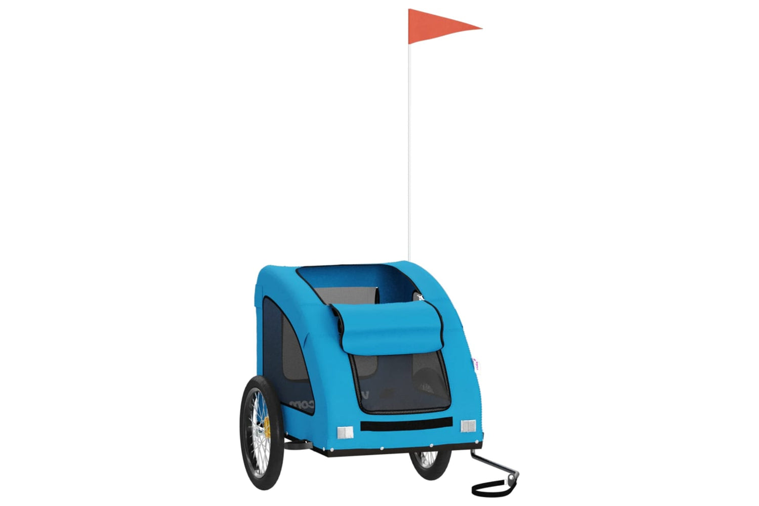 Vidaxl 93967 Pet Bike Trailer Blue Oxford Fabric And Iron-2