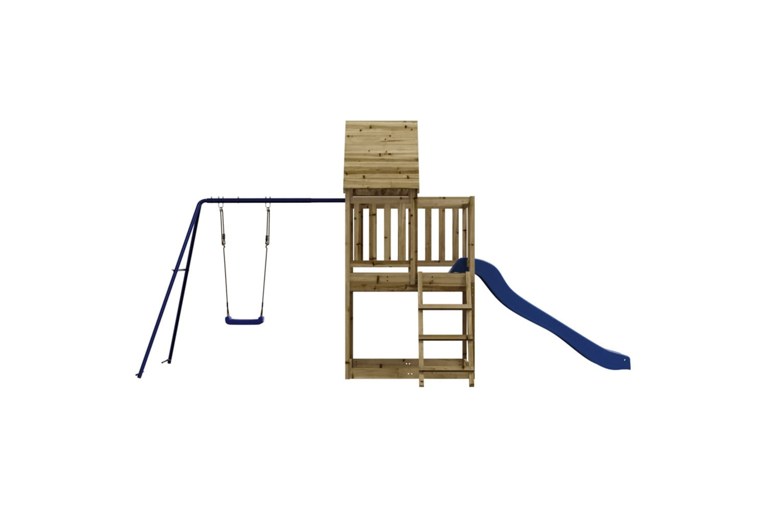 Vidaxl 3155938 Playhouse With Slide Ladder Swing Impregnated Wood Pine-3