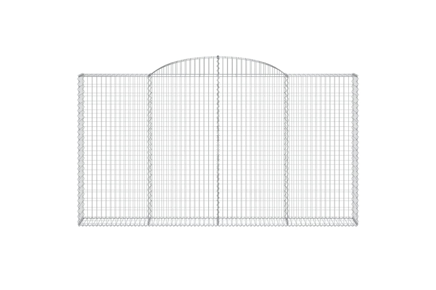 vidaXL 3146575 Arched Gabion Baskets 2 Pcs 300x30x160/180cm Galvanised Iron-3