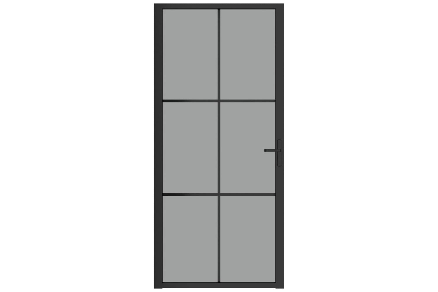 vidaXL 350566 Interior Door 93x201.5cm Black Esg Glass And Aluminium-2