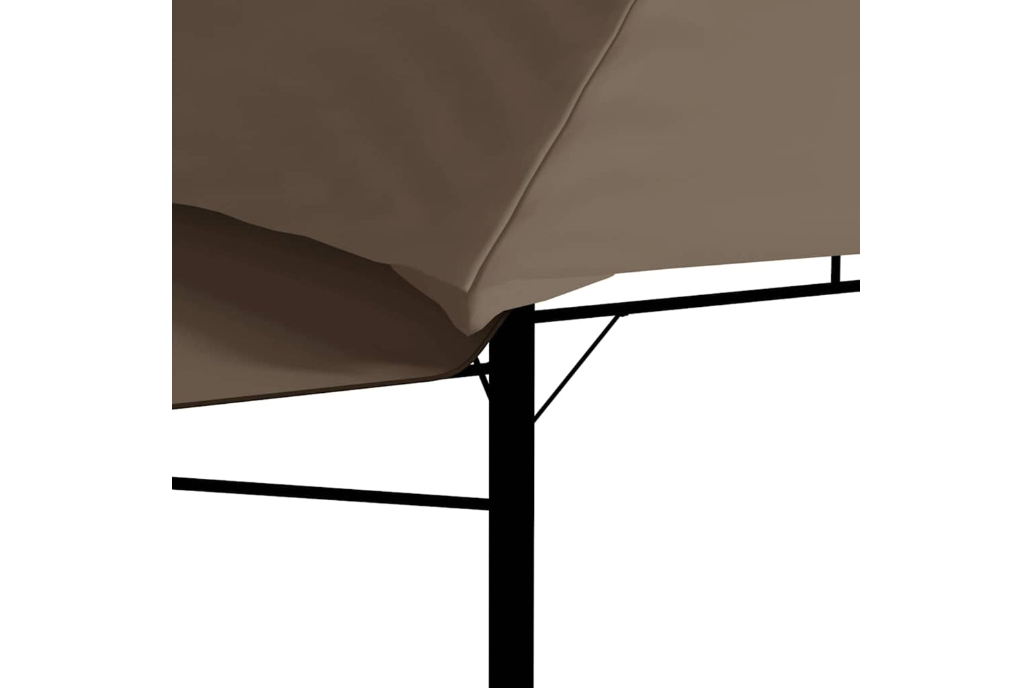Vidaxl 312268 Gazebo With Double Extending Roofs 3x3x2.75 M Taupe 180g/mâ²-8