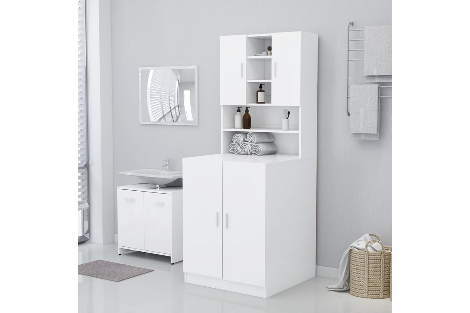 Vidaxl 3082008 Washing Machine Cabinet White-2