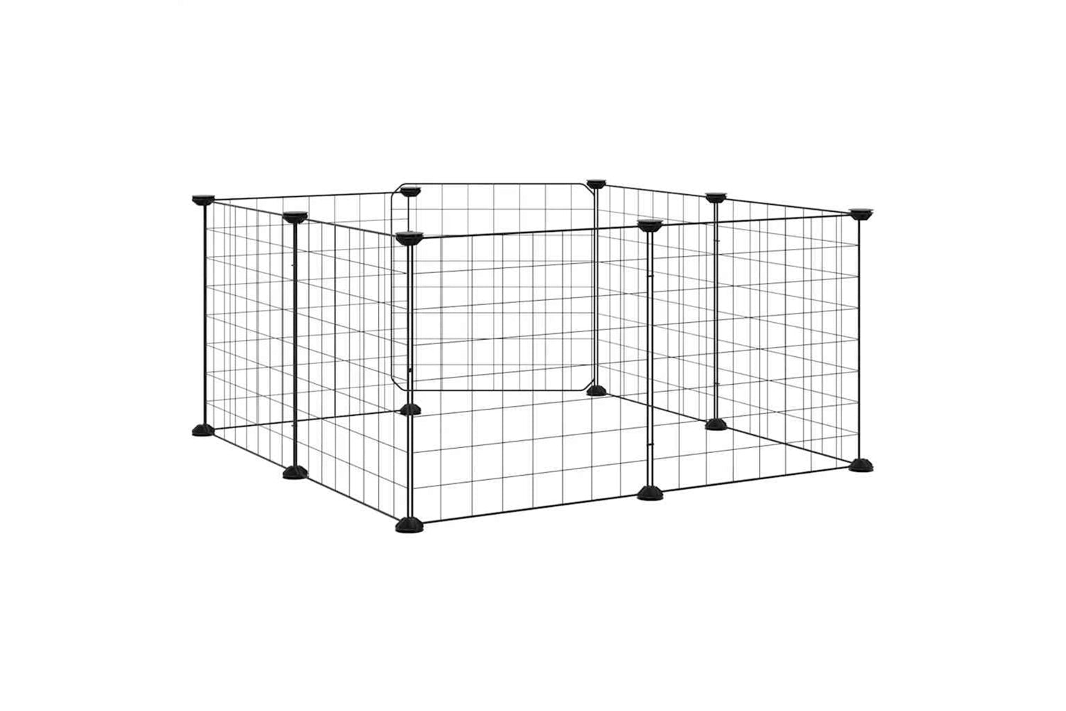 vidaXL 171622 8-panel Pet Cage With Door Black 35x35cm Steel-5