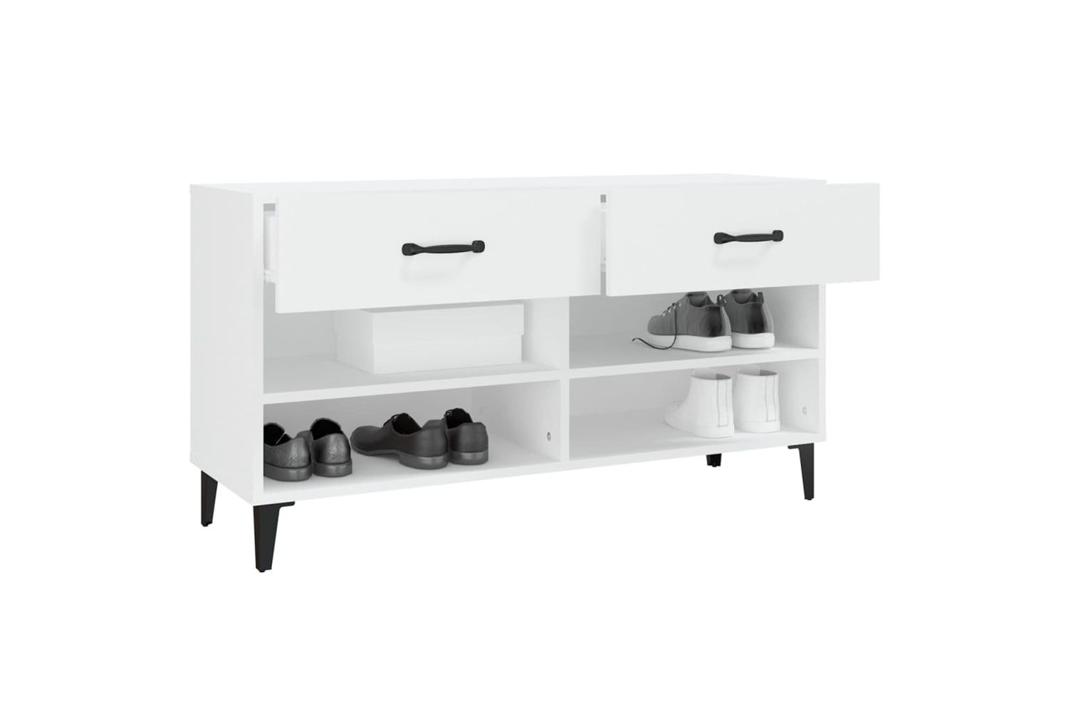 vidaXL 812825 Shoe Cabinet White 102x35x55cm Engineered Wood-4