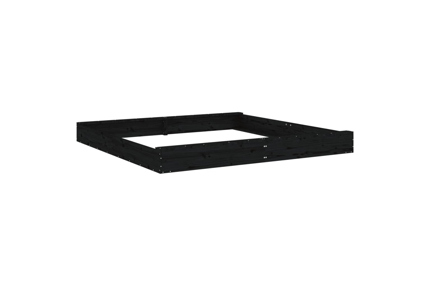 vidaXL 825048 Sandbox With Seats Black Square Solid Wood Pine-5