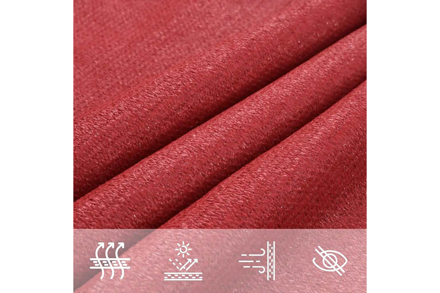 vidaXL 311605 Sunshade Sail 160 G/mÂ² Red 3.6x3.6 M Hdpe-6