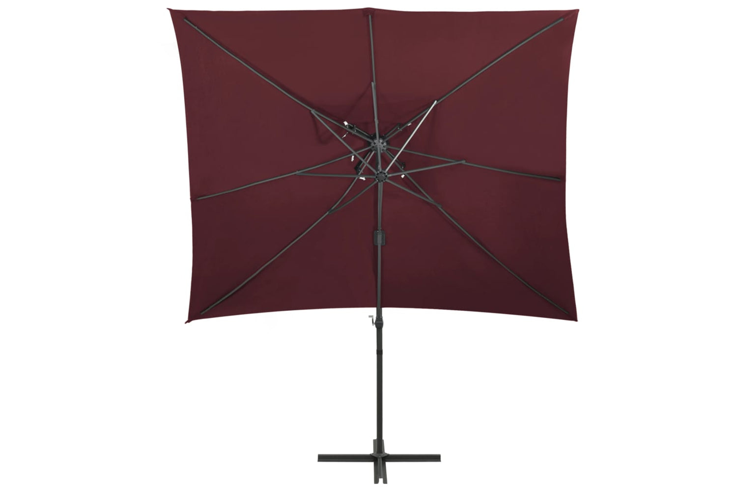 vidaXL 312366 Cantilever Umbrella With Double Top Bordeaux Red 250x250cm-2