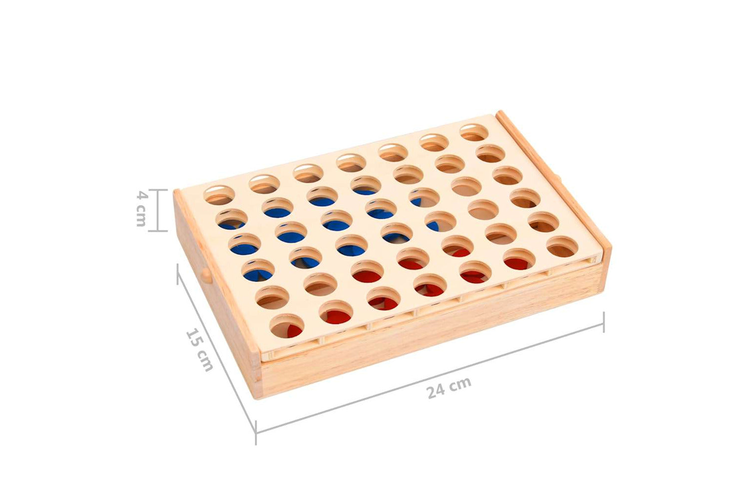 Vidaxl 4 In A Row Game 24x15x4 Cm Solid Wood-6