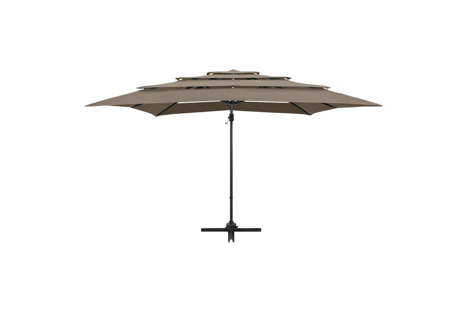 vidaXL 313823 4-tier Parasol With Aluminium Pole Taupe 250x250cm-6
