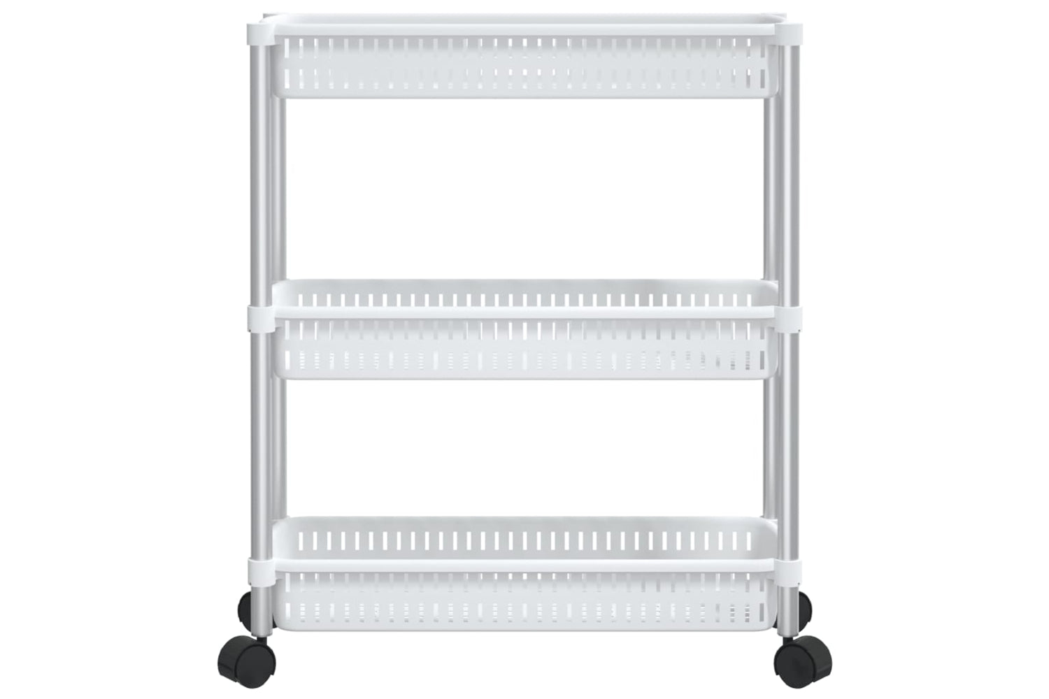 Vidaxl 344380 3-tier Storage Trolley Silver And White Aluminium-2