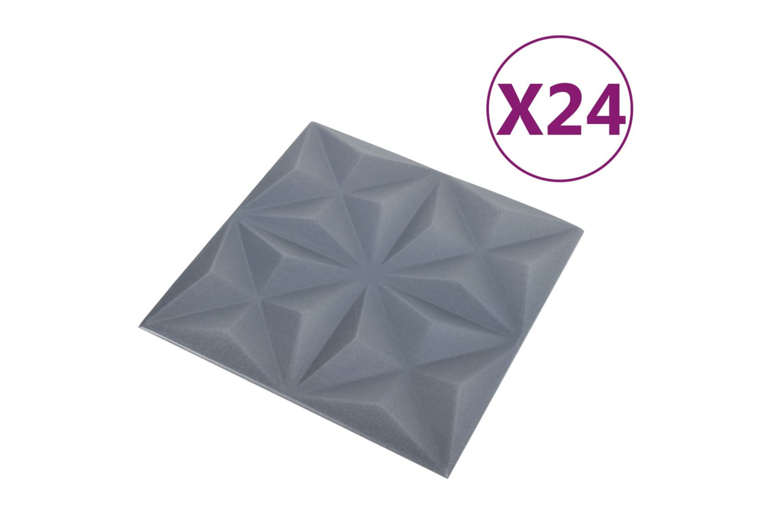Vidaxl 3d Wall Panels 24 Pcs 50x50 Cm Origami Grey 6 MÂ²-3
