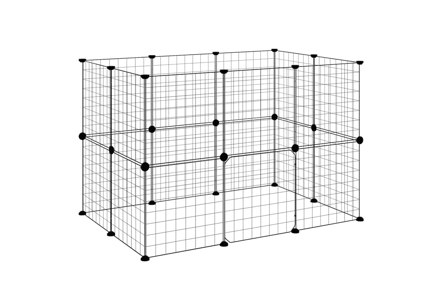 vidaXL 3114037 20-panel Pet Cage With Door Black 35x35cm Steel-3