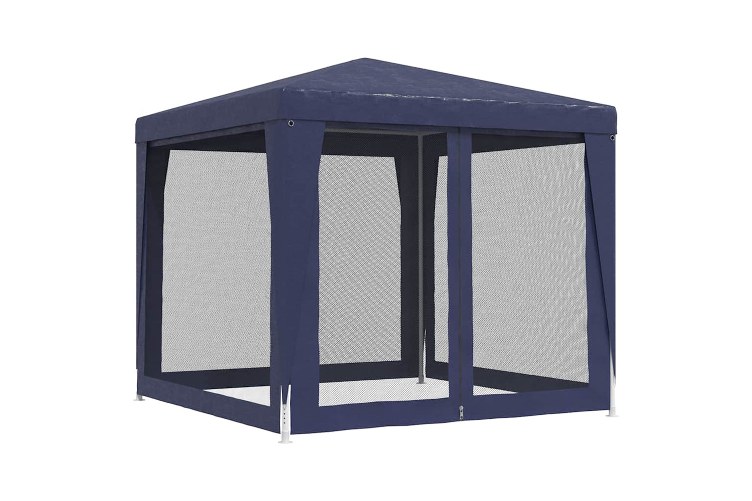 Vidaxl 319222 Party Tent With 4 Mesh Sidewalls Blue 2.5x2.5 M Hdpe-4