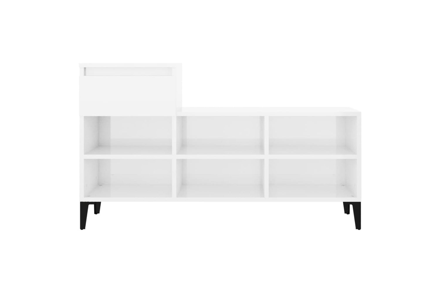 vidaXL 821214 Shoe Cabinet High Gloss White 102x36x60cm Engineered Wood-5