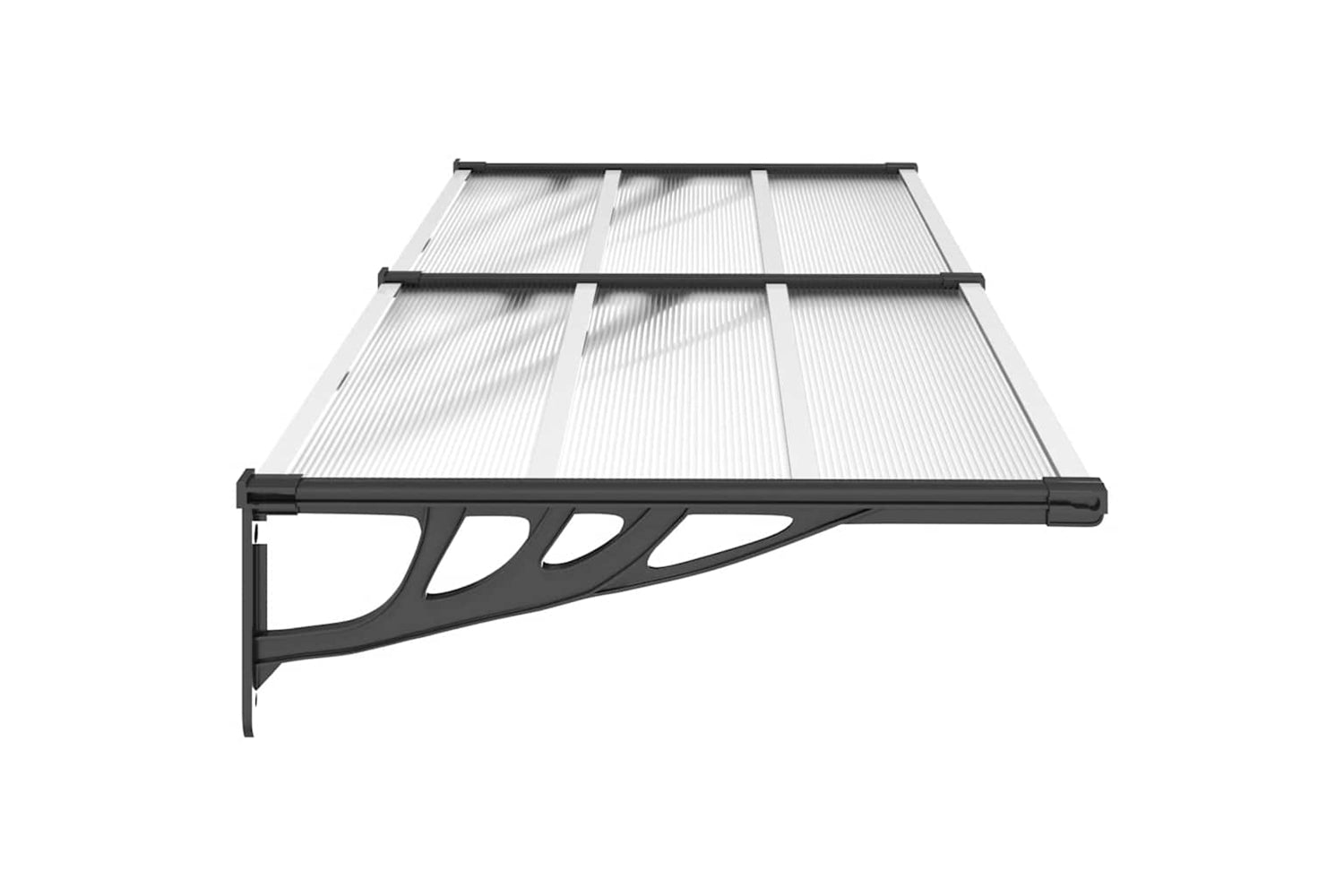 Vidaxl Door Canopy Black And Transparent 239x90 Cm Polycarbonate-3