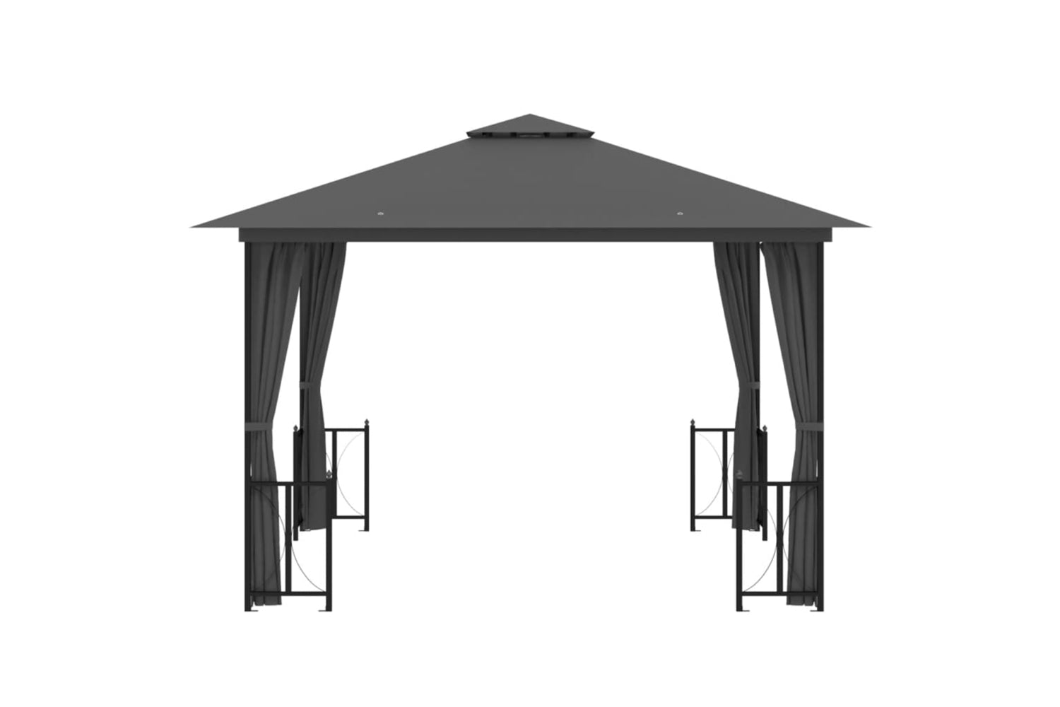 Vidaxl 318541 Gazebo With Sidewalls&double Roofs 3x3 M Anthracite-2