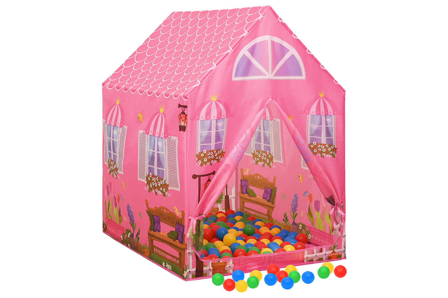 Vidaxl Children Play Tent Pink 69x94x104 Cm-3