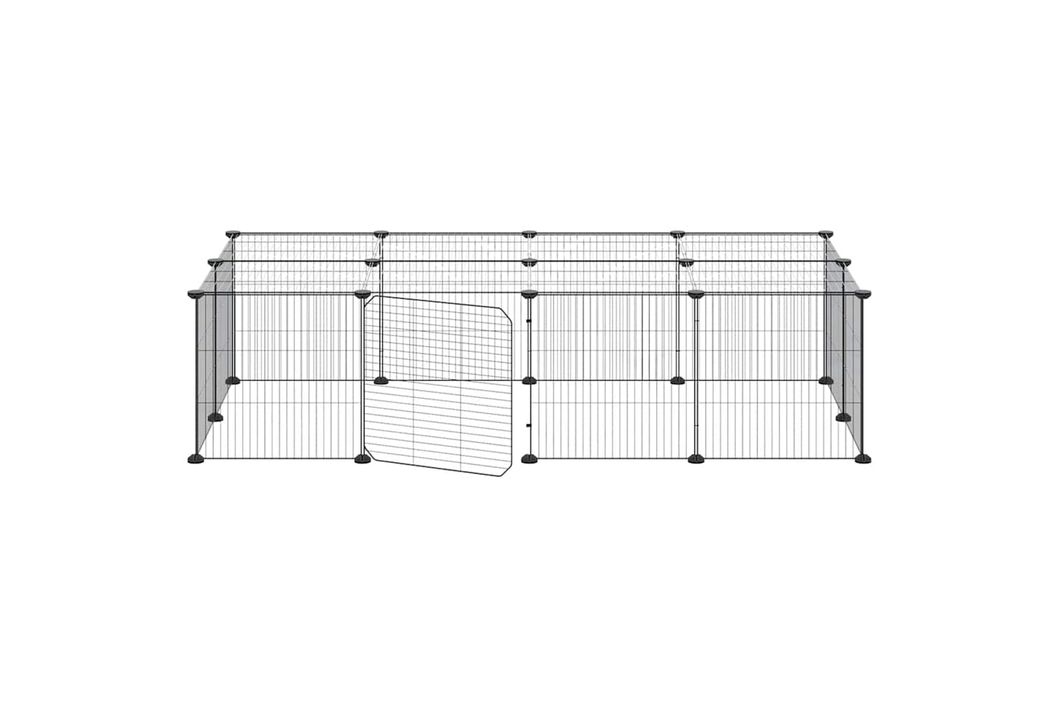 vidaXL 3114058 20-panel Pet Cage With Door Black 35x35cm Steel-3