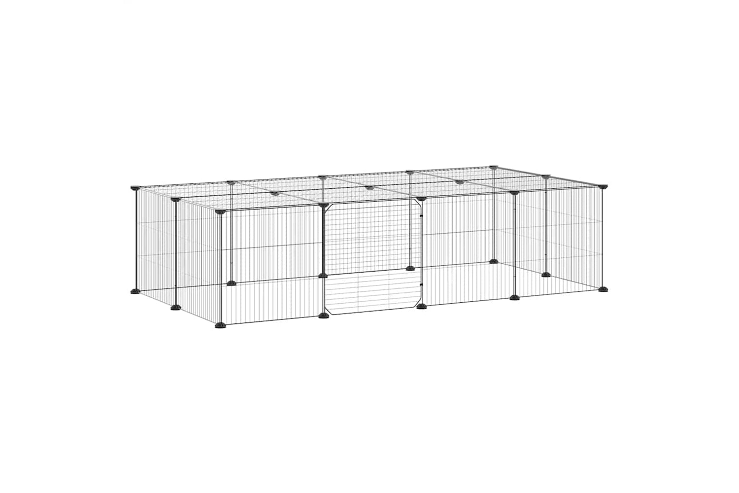 vidaXL 3114058 20-panel Pet Cage With Door Black 35x35cm Steel-2