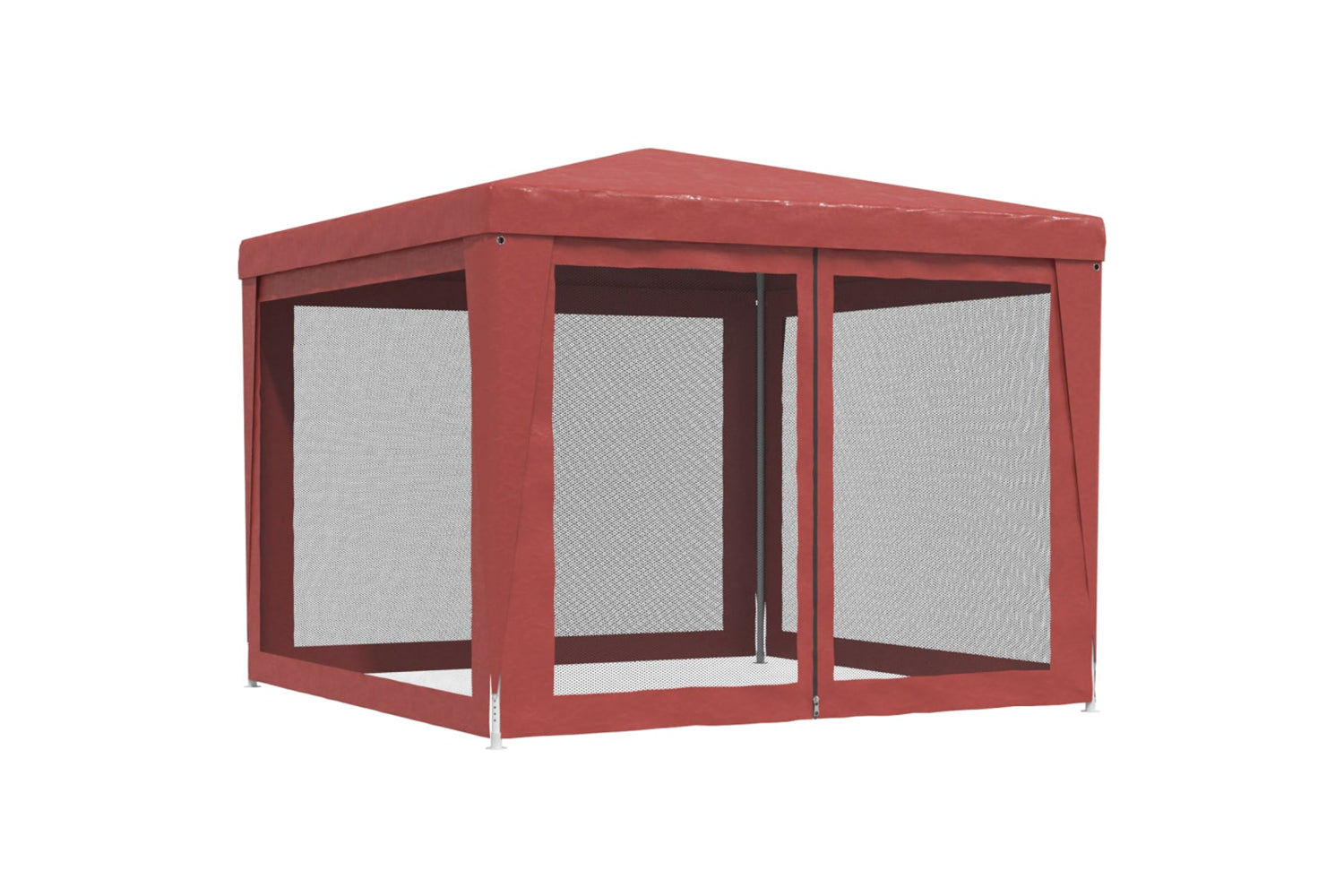Vidaxl 319230 Party Tent With 4 Mesh Sidewalls Red 3x3 M Hdpe-4