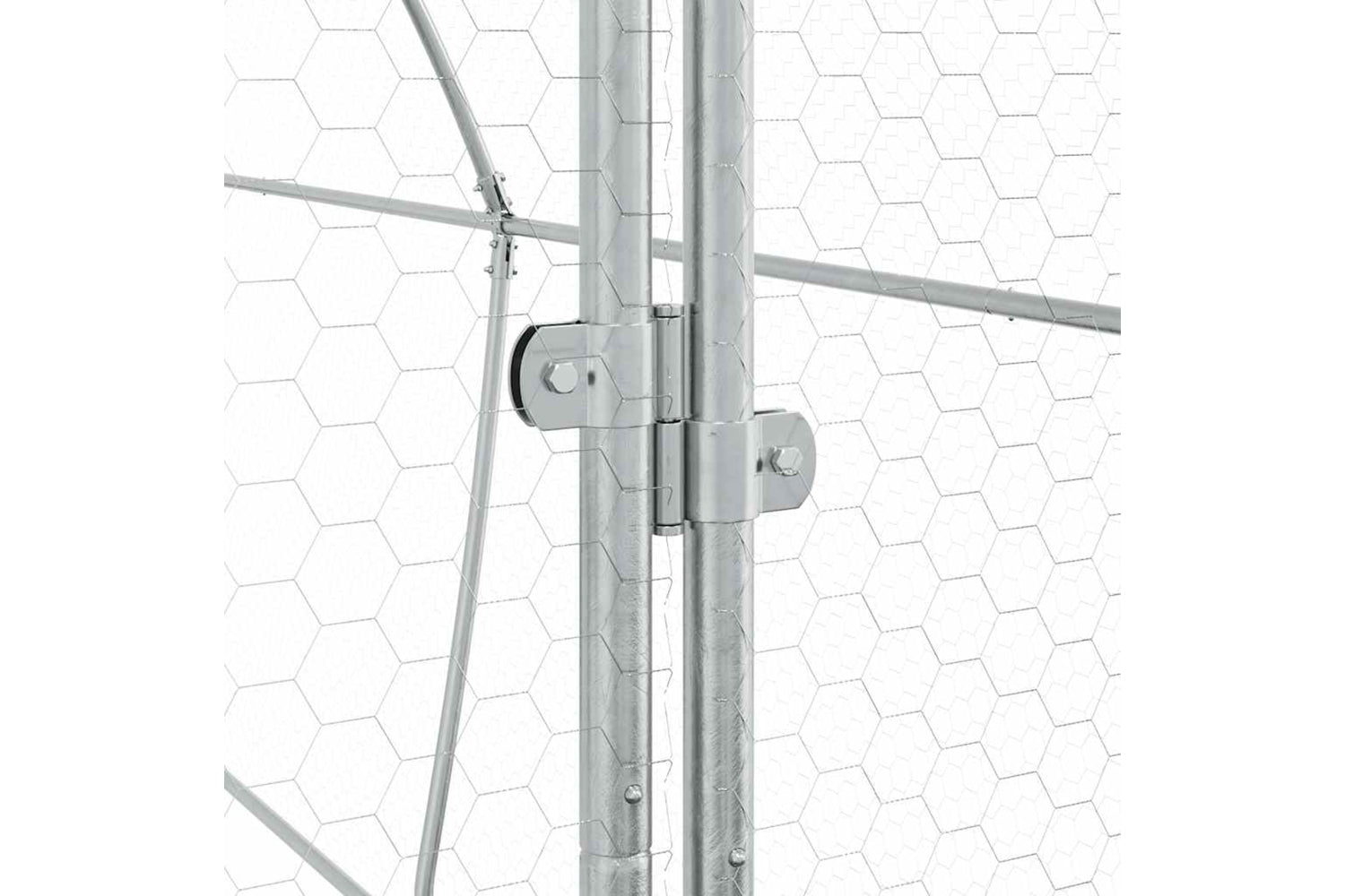 Vidaxl Chicken Cage Silver 400x105x182 Cm Galvanised Steel-8
