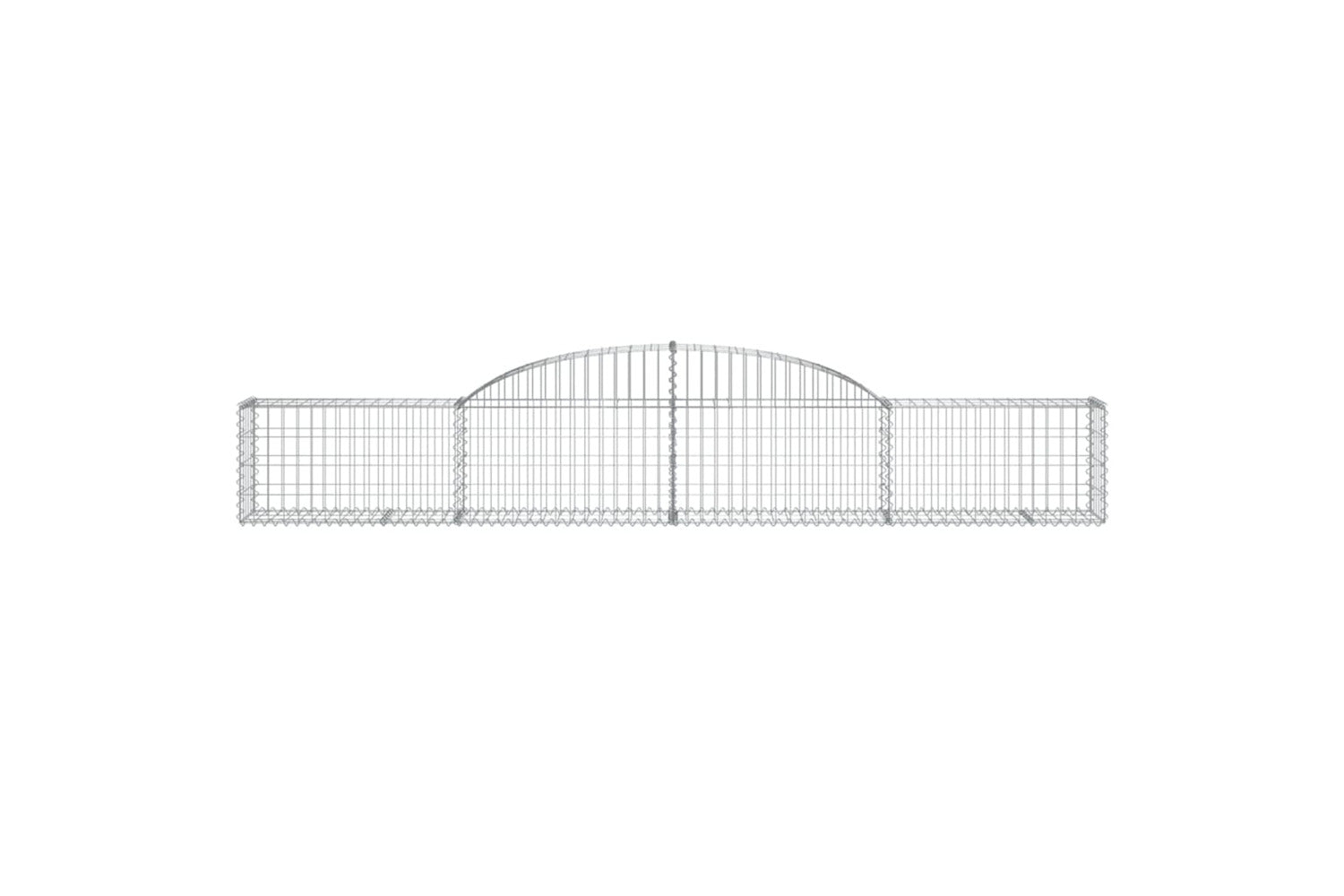 vidaXL 3146469 Arched Gabion Baskets 4 Pcs 300x30x40/60cm Galvanised Iron