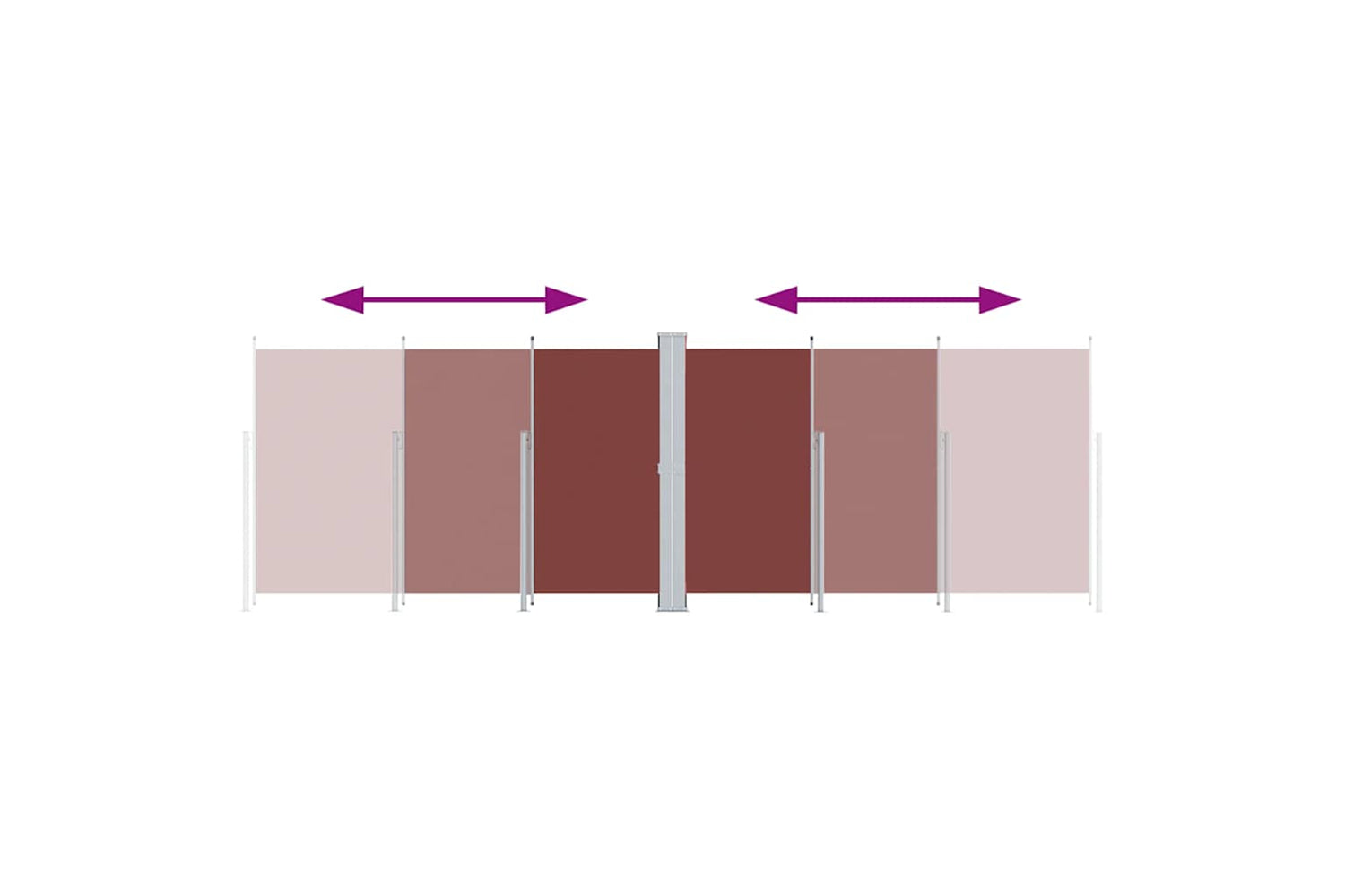 vidaXL 318009 Retractable Side Awning Brown 200x600cm-2