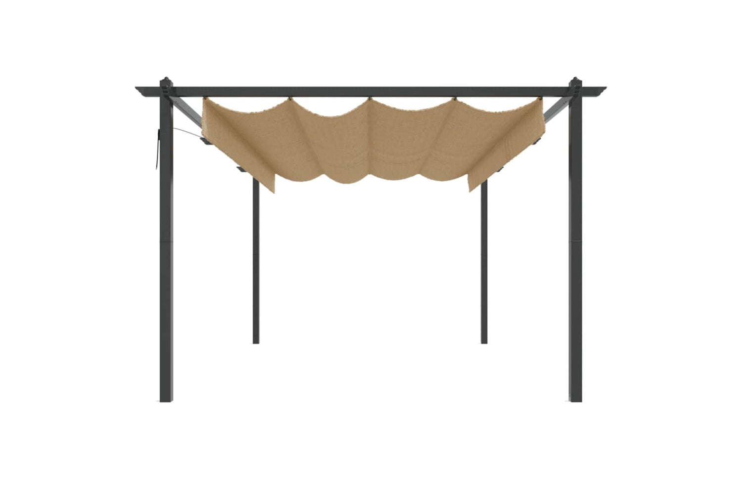 Vidaxl 318539 Garden Gazebo With Retractable Roof 4x3 M Taupe-2