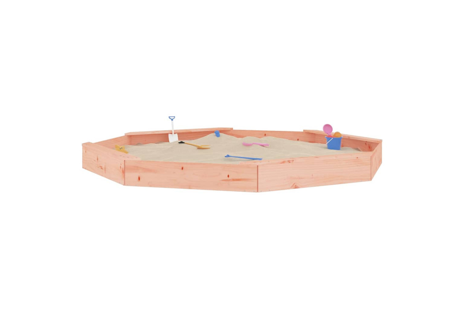 vidaXL 825028 Sandbox With Seats Octagon Solid Wood Douglas-2
